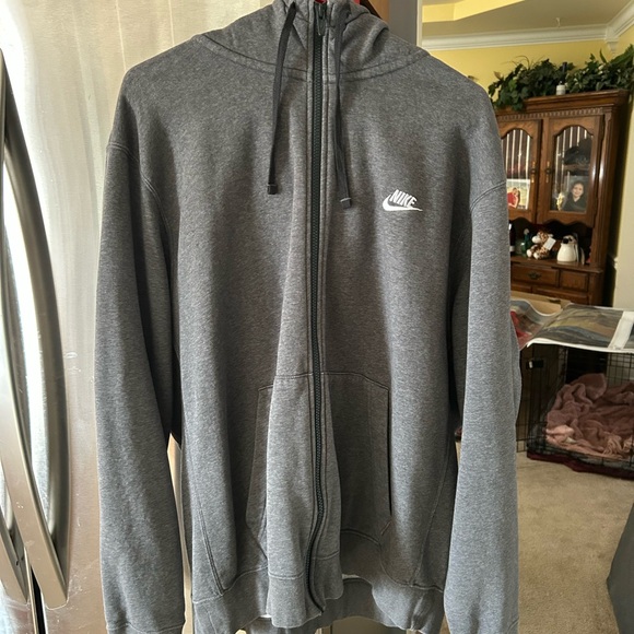 Nike Men's Charcoal Zip-Up Hoodie, good condition, no holes or stains. - Picture 1 of 4